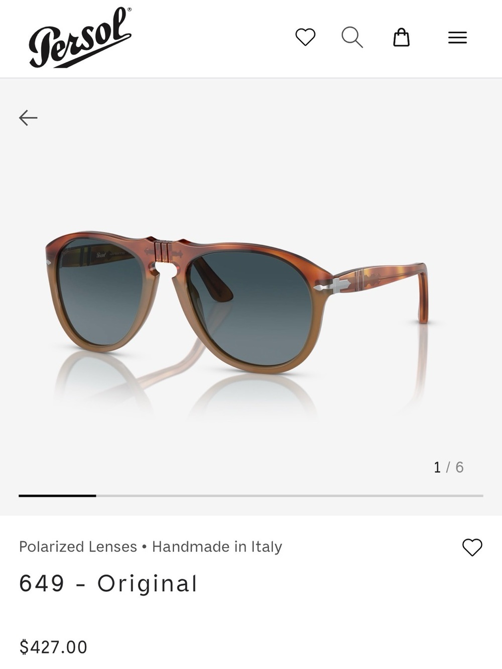 Persol PO649 Resina e Sale Polar Gradient Blue Size 52
